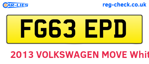 FG63EPD are the vehicle registration plates.