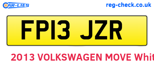 FP13JZR are the vehicle registration plates.