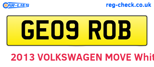 GE09ROB are the vehicle registration plates.