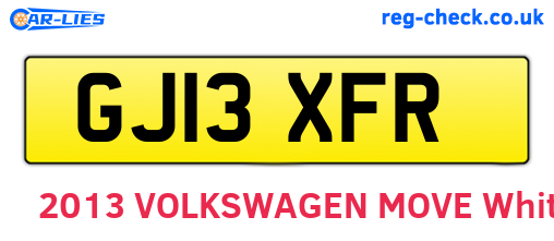 GJ13XFR are the vehicle registration plates.