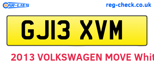 GJ13XVM are the vehicle registration plates.