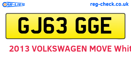 GJ63GGE are the vehicle registration plates.