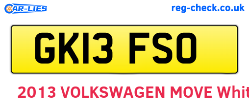GK13FSO are the vehicle registration plates.