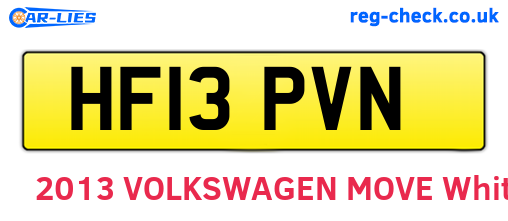 HF13PVN are the vehicle registration plates.