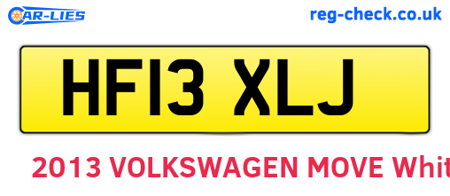 HF13XLJ are the vehicle registration plates.