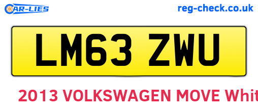 LM63ZWU are the vehicle registration plates.