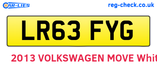 LR63FYG are the vehicle registration plates.