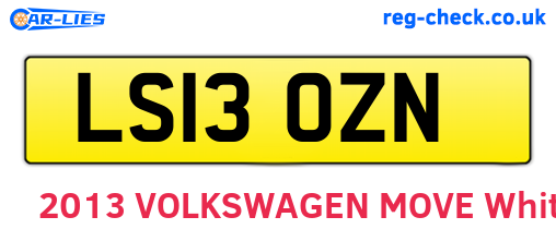 LS13OZN are the vehicle registration plates.