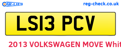 LS13PCV are the vehicle registration plates.