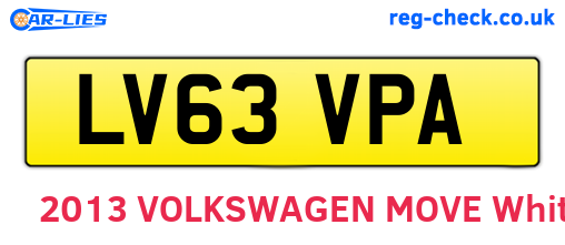 LV63VPA are the vehicle registration plates.