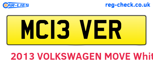 MC13VER are the vehicle registration plates.