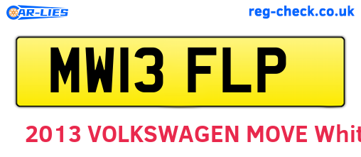 MW13FLP are the vehicle registration plates.
