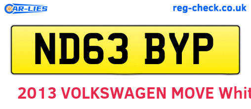 ND63BYP are the vehicle registration plates.