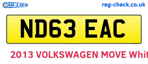 ND63EAC are the vehicle registration plates.