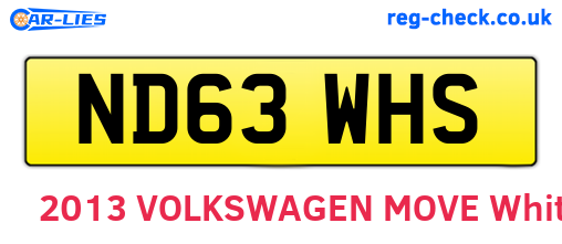 ND63WHS are the vehicle registration plates.