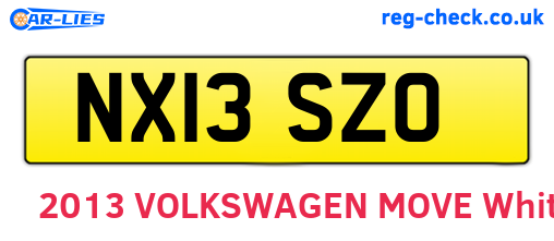 NX13SZO are the vehicle registration plates.