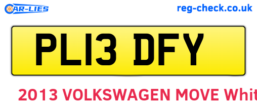 PL13DFY are the vehicle registration plates.