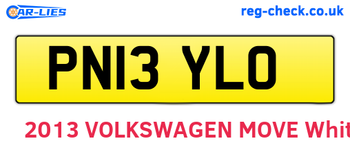PN13YLO are the vehicle registration plates.