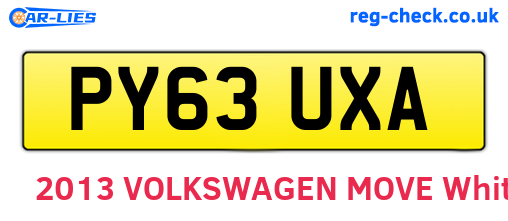 PY63UXA are the vehicle registration plates.