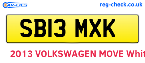 SB13MXK are the vehicle registration plates.
