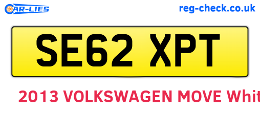 SE62XPT are the vehicle registration plates.