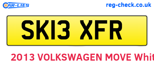 SK13XFR are the vehicle registration plates.