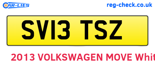 SV13TSZ are the vehicle registration plates.