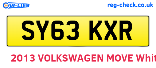 SY63KXR are the vehicle registration plates.