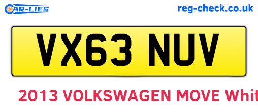 VX63NUV are the vehicle registration plates.