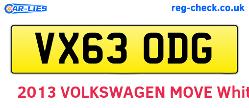 VX63ODG are the vehicle registration plates.
