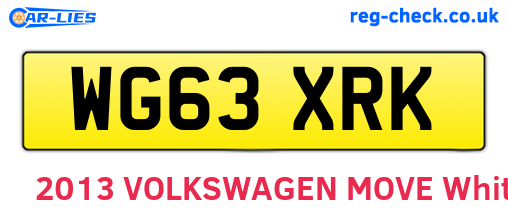 WG63XRK are the vehicle registration plates.