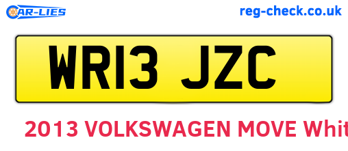 WR13JZC are the vehicle registration plates.