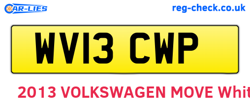 WV13CWP are the vehicle registration plates.