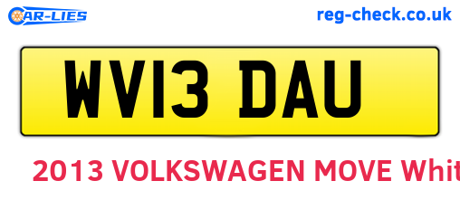 WV13DAU are the vehicle registration plates.