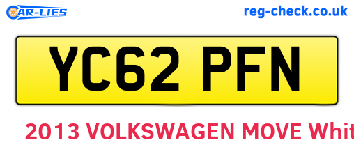 YC62PFN are the vehicle registration plates.