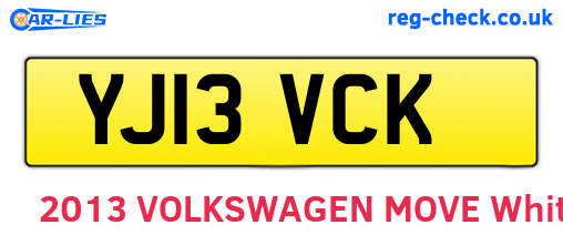 YJ13VCK are the vehicle registration plates.