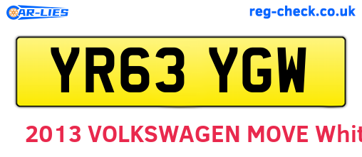 YR63YGW are the vehicle registration plates.
