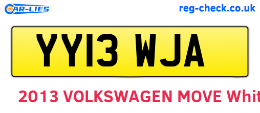 YY13WJA are the vehicle registration plates.