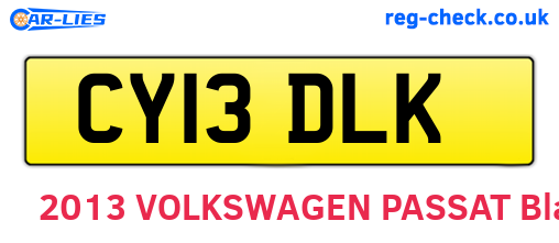 CY13DLK are the vehicle registration plates.