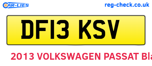 DF13KSV are the vehicle registration plates.