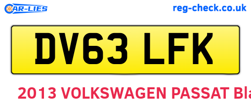 DV63LFK are the vehicle registration plates.