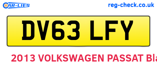 DV63LFY are the vehicle registration plates.