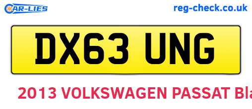DX63UNG are the vehicle registration plates.