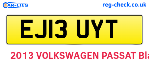 EJ13UYT are the vehicle registration plates.