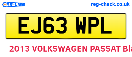 EJ63WPL are the vehicle registration plates.