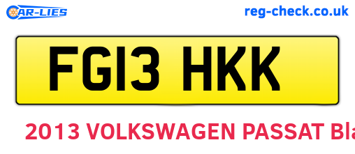 FG13HKK are the vehicle registration plates.