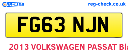 FG63NJN are the vehicle registration plates.