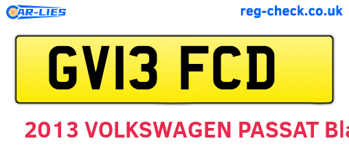 GV13FCD are the vehicle registration plates.
