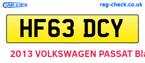 HF63DCY are the vehicle registration plates.
