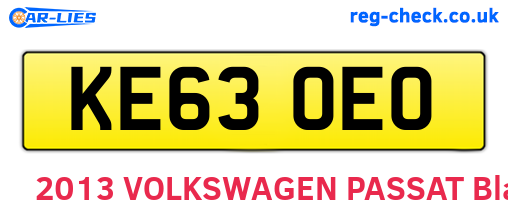 KE63OEO are the vehicle registration plates.